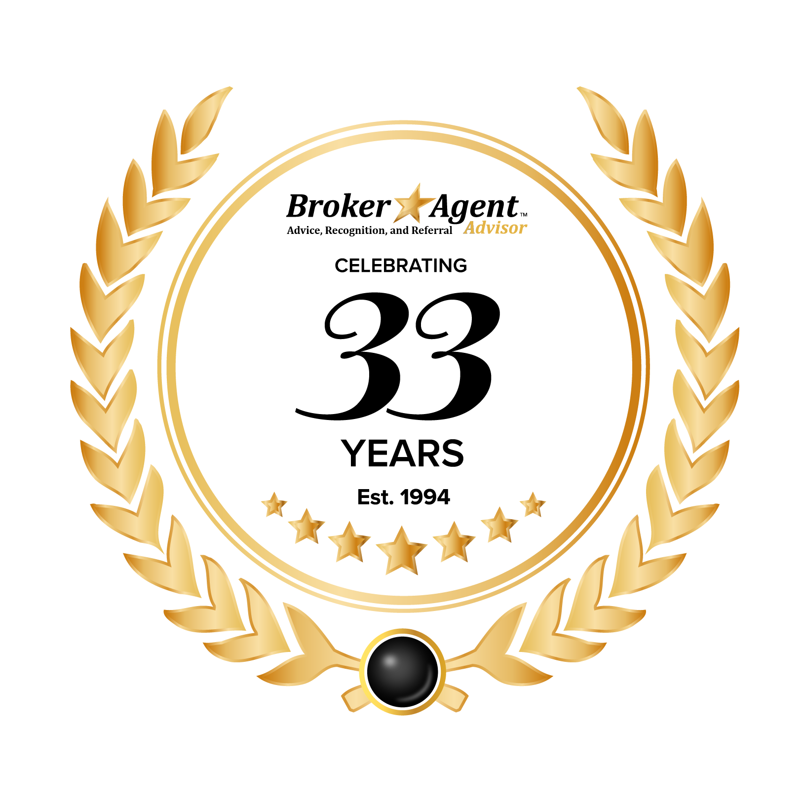 BRAG Annual Years in Business Badges Y-33 transparent bg_white-middle